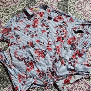 Girls tie front blouse